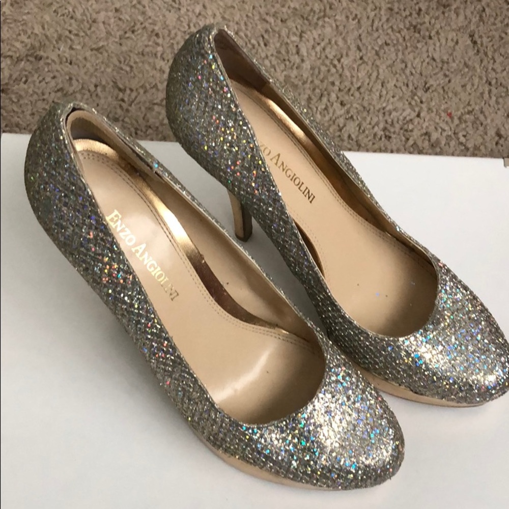 Silver/gold platform pumps by Enzo Angiolini!
